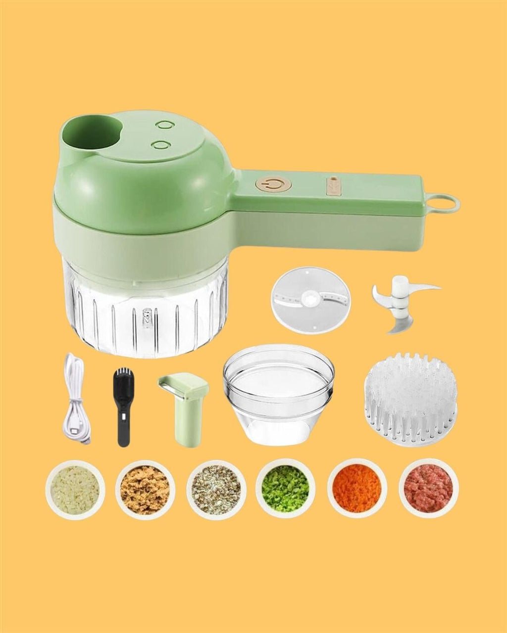 4-in-1 Electric Food Processor & Vegetable Chopper | Wireless Mini Garlic Cutter