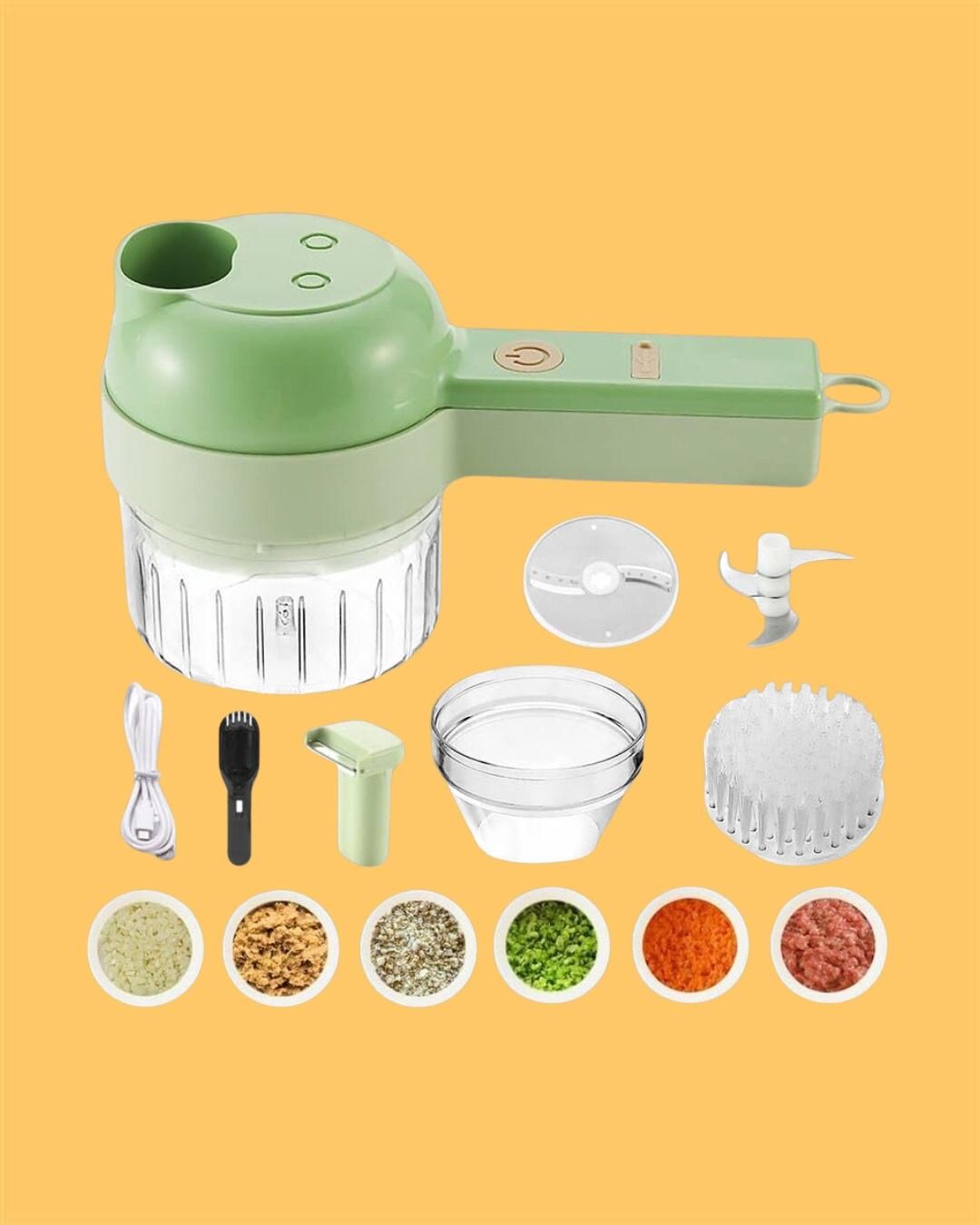 4-in-1 Electric Food Processor & Vegetable Chopper | Wireless Mini Garlic Cutter