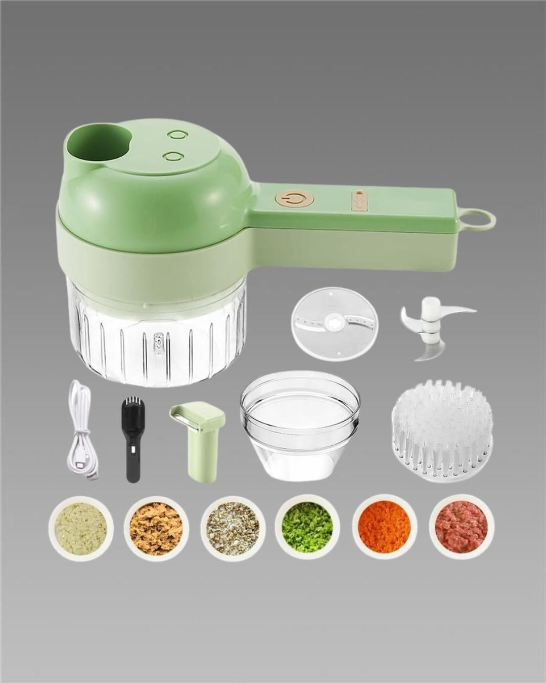 4-in-1 Electric Food Processor & Vegetable Chopper | Wireless Mini Garlic Cutter